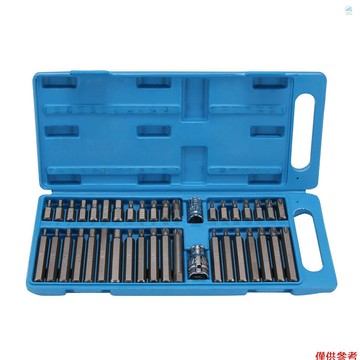 Crtw 40 合 1 花鍵& Hex& Torx Star Bit 套筒套裝 3/8 1/2''直徑長短距離內六角扳手
