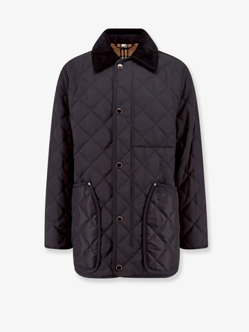 Padded and quilted nylon jacket with check motif - BURBERRY - gender_Man