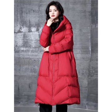 加厚90白鴨絨羽絨服歐版2025年冬季新款高端長款過膝連帽保暖外套