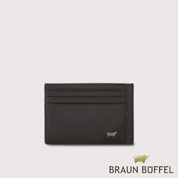 【BRAUN BUFFEL 德國小金牛】台灣總代理 加利恩-A  6卡卡夾-黑色/BF561-151-BK