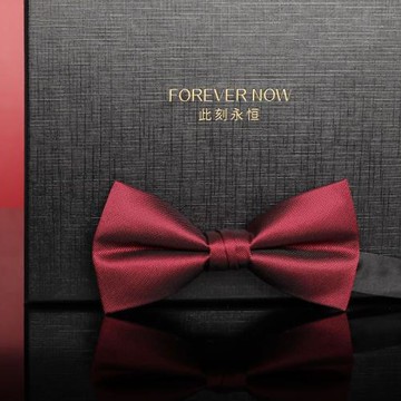 男士純色新郎結婚領結伴郎酒紅色婚禮蝴蝶結西裝襯衫禮服黑色男式