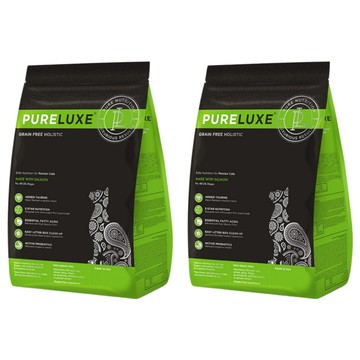 PURELUXE 純華 全齡扁臉貓用天然無穀糧  鮭魚  400g  2袋