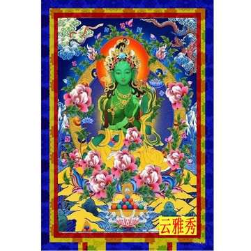 印花十字繡綠度母菩薩新款線繡自己手工供奉佛像貼滿磚鉆石畫