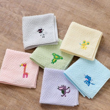 【TT】淘氣小壞蛋手帕| 可愛動物刺繡| 溫和親膚| 新色上市