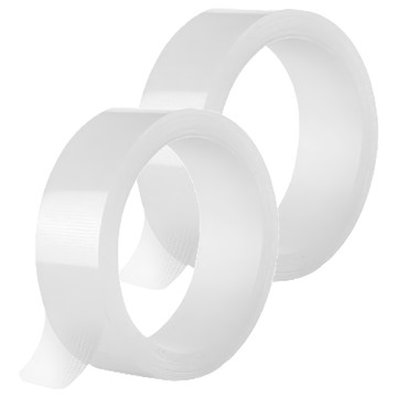 FaSoLa 萬用無痕不殘膠 雙面透明奈米網格膠帶 3x300cm  透明色  2組