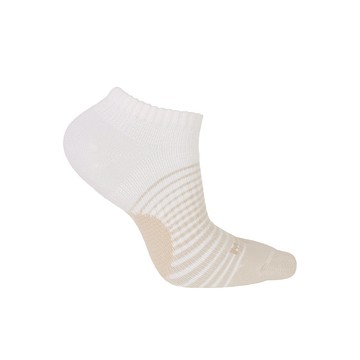 FootSpa輕護足弓透氣運動船襪-條紋 - M白棕