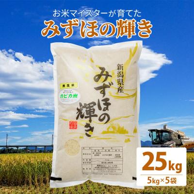 ふるさと納税 上越市 令和5年産 お米マイスターが育てた上越産みずほの輝き25kg(5kg×5)無洗米　精米