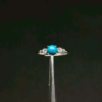 綠松石戒指 | 0.68ct 綠松石 睡美人 收藏等級 寶石戒指 925純銀 活圍  S25AR23-108