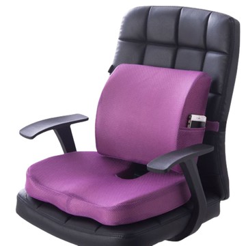 冰涼凝膠記憶棉坐墊靠腰組-紫色 _廠商直送