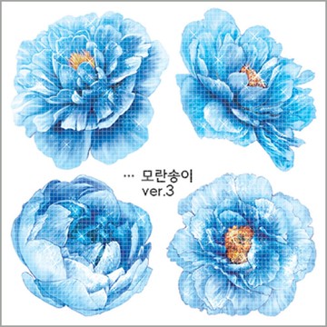 牡丹花 ver3 (blackraccoon) 復古拼貼設計紙貼