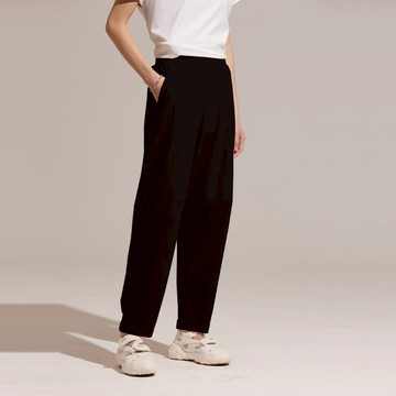 REBOOT動能-立裁拼接反摺錐形褲-(蜜桃深粉/山艾綠/黑S-L)