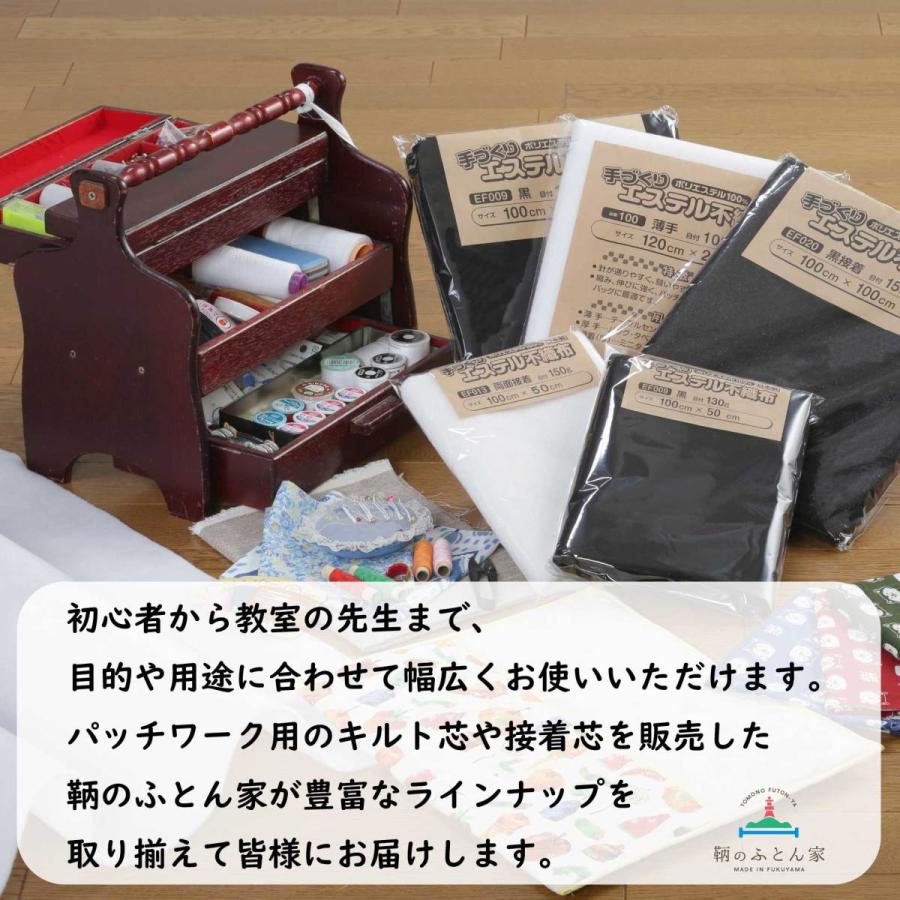 キルト芯 片面接着 黒 接着芯 日本製 100cm×10m巻 EF020 パッチワーク