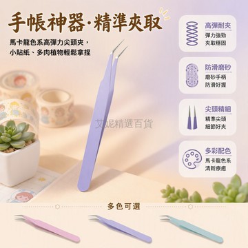 台灣出貨✨ 手賬專用夾子 貼紙工具 咕卡特尖夾 多肉植物小夾 彩色直彎頭 手工DIY文具 精緻可愛款