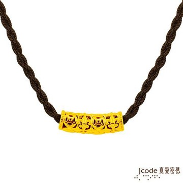 Jcode真愛密碼 只管花錢黃金男墜子-立體硬金款 送項鍊