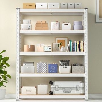 comet 堅固免螺絲簡易組裝五層鐵製層架  100 x 40 x 180cm  白色  5層