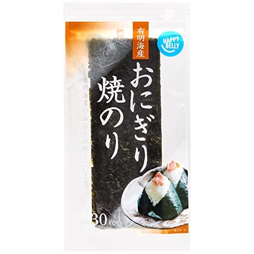 [ブランド] Happy Belly 焼のり おにぎり用 3切30枚 有明海産