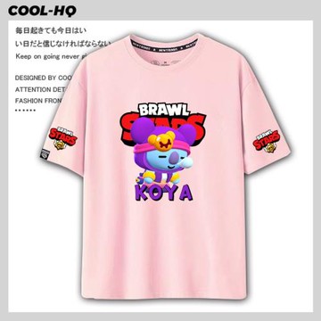 荒野亂斗BrawlStars聯名純棉短袖T恤磁暴查克男女夏季半袖上衣服