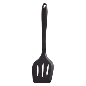 不傷鍋耐熱矽膠漏鏟/鍋鏟/煎匙  黑色  1支