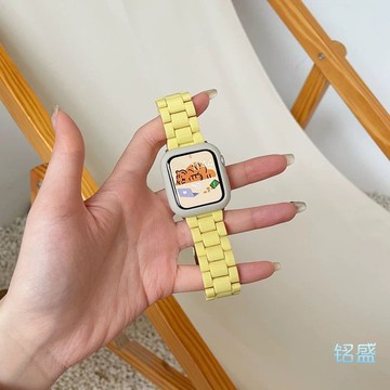 錶帶+保護殼套裝 適用 蘋果 Apple Watch 11 10  9 8 SE 42mm 46mm 可愛 糖果色錶帶