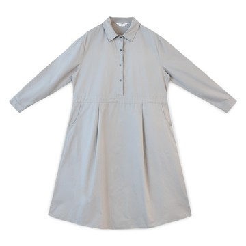 絨面半開襟洋裝  灰F