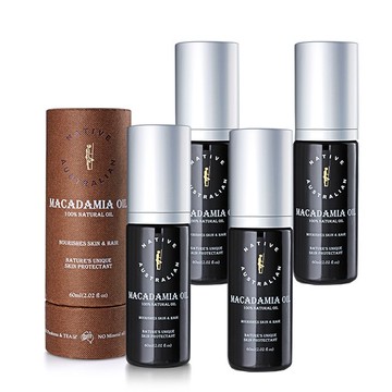【澳洲 Native】專業等級-澳洲夏威夷堅果油 (4 入組 60ml/瓶) 即期品-2026年8月到期