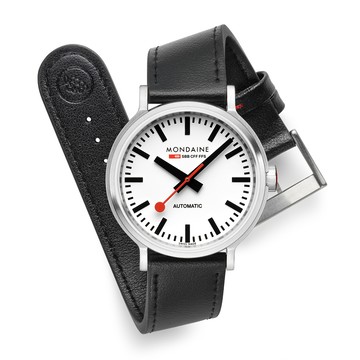 Mondaine Original Automatic 植物皮革自動機械腕錶 - 41mm / (4161BLBV)