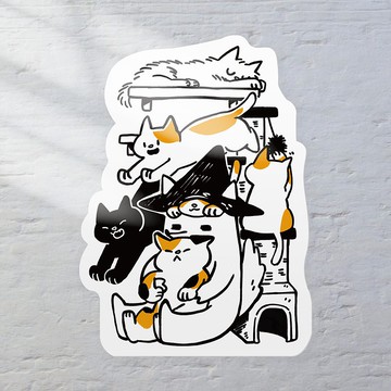 貓貓咖啡廳吸貓-原創異形明信片 /五角星球