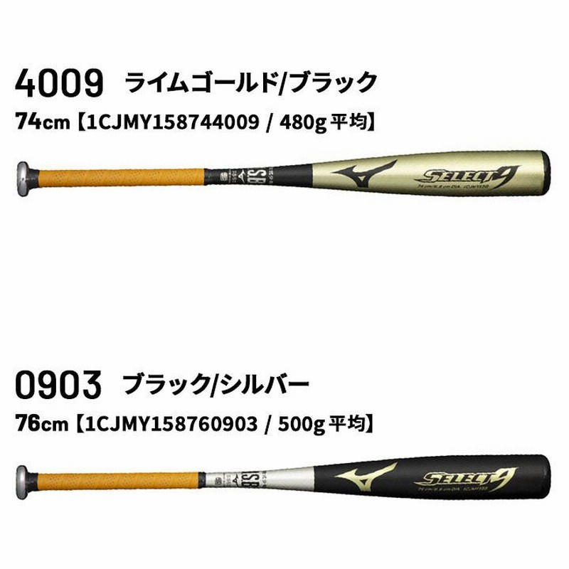 野球バット 少年軟式用 金属製 ミズノ mizuno SELECT9 セレクトナイン ミドルバランス 金属バット 74cm 76cm 78cm  80cm 縦研磨加工 /1CJMY158【ギフト不可】 | LINEブランドカタログ