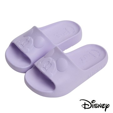 【迪士尼童鞋】迪士尼浮雕軟Q防水厚底拖鞋-薰衣草紫
