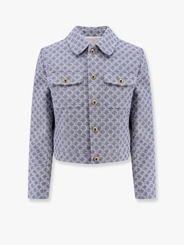 Denim jacket with all-over triomphe motif - CELINE - gender_Woman