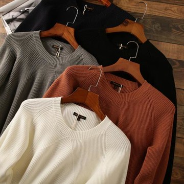 高品！ 輕奢！插肩袖！外貿男裝剪標尾貨男士圓領針織衫毛衣男潮