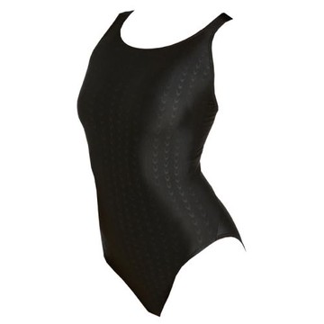 專業連體泳衣 三角女游泳衣顯瘦保守泳裝 純黑色訓練教練指定低叉