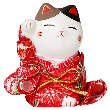 PERFECT理想 日本著物招福貓-祿來  招財納福  日式風格擺飾  15.5 x 19.3 x 22cm