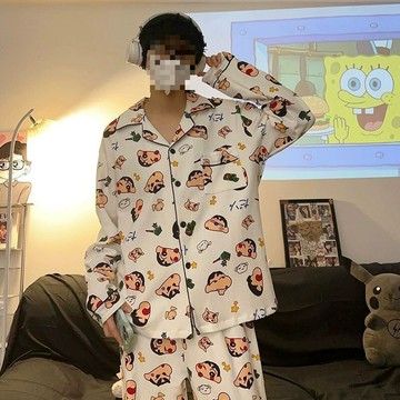 睡衣男士春秋款學生開衫長袖長褲青少年冬季大碼可外穿家居服套裝鑫弘-衣錦男裝