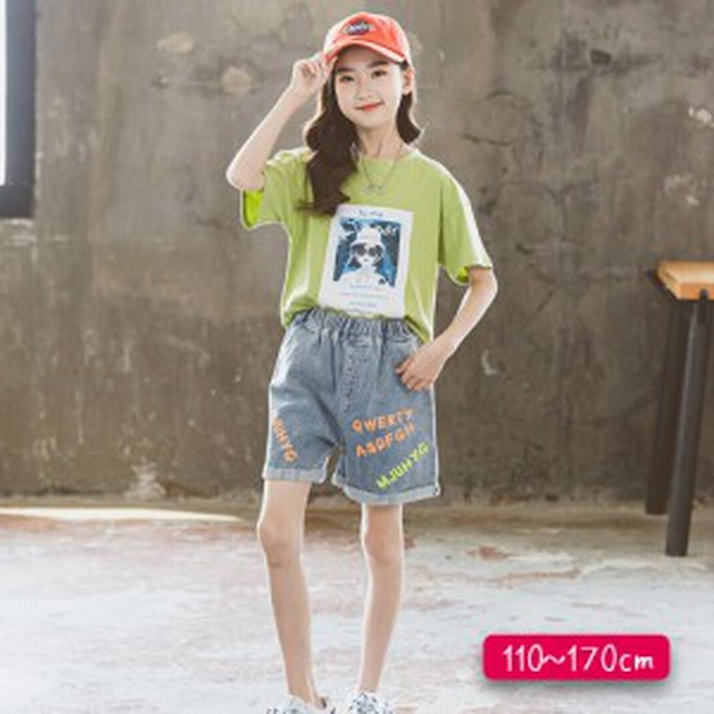 子供服 半袖 セットアップ デニムパンツ 小学生 上下セット 女の子 子供 夏服 おしゃれtシャツ デニムショートパンツ 夏 110 1 130 140 通販 Lineポイント最大3 0 Get Lineショッピング