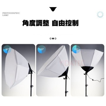YIDA -八角柔光罩攝影雙燈組-柔光八角無影罩光線最柔和-直播利器
