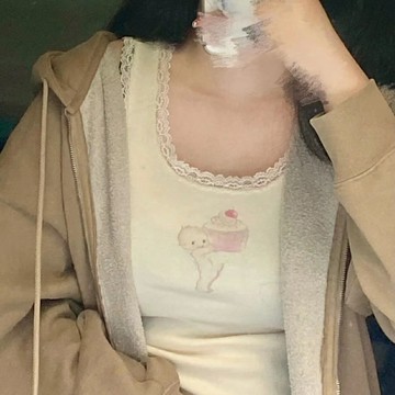 Brandy Girl BM蛋糕小天使蕾絲邊小眾吊帶背心女內搭設計感無袖—貼心服飾