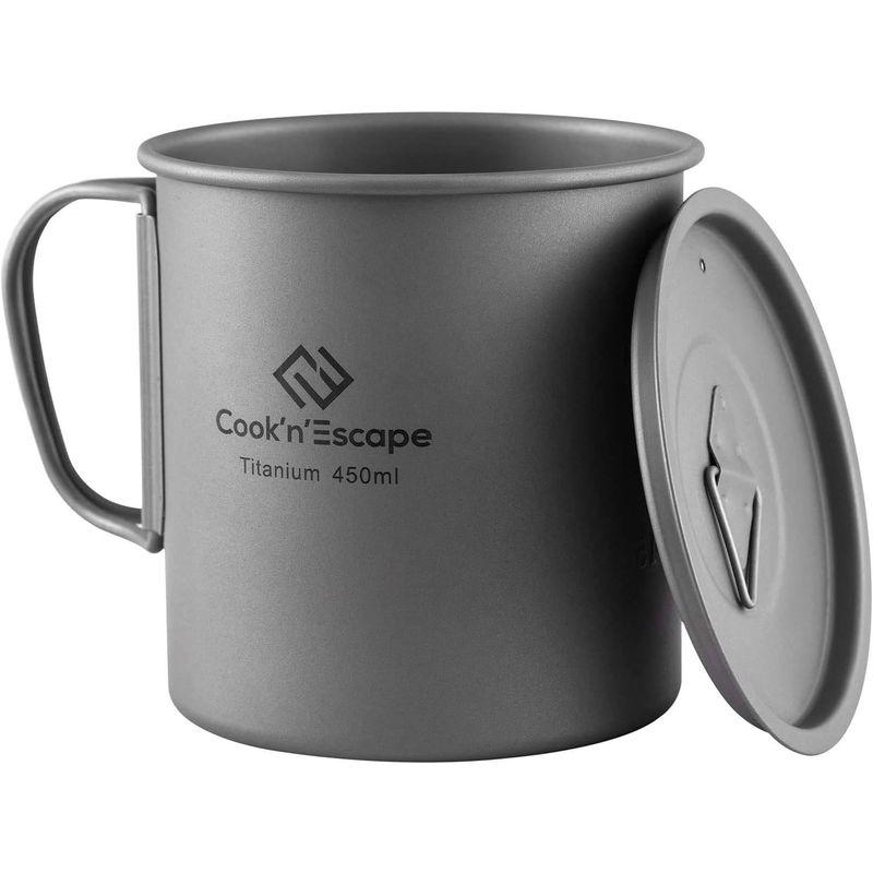 COOK N ESCAPE アウトドア用マグカップ チタン マグ シェラカップ 超軽量 専用収納袋付 指紋防止加工