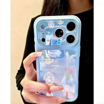 下午茶兔子適用蘋果17ProMax手機殼iPhone17/16/15pro視窗14/13