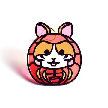 動物達摩(倉鼠) 招財掛飾 多色開運 手工彩繪 開運匙扣