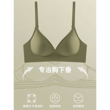 無痕內衣女大胸顯小胸聚攏無鋼圈上托收副乳夏季薄款舒適運動文胸