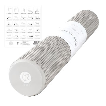 ALEAF EVA 軟式瑜珈柱 + 運動指南海報  淺灰色  1個  15 x 91cm