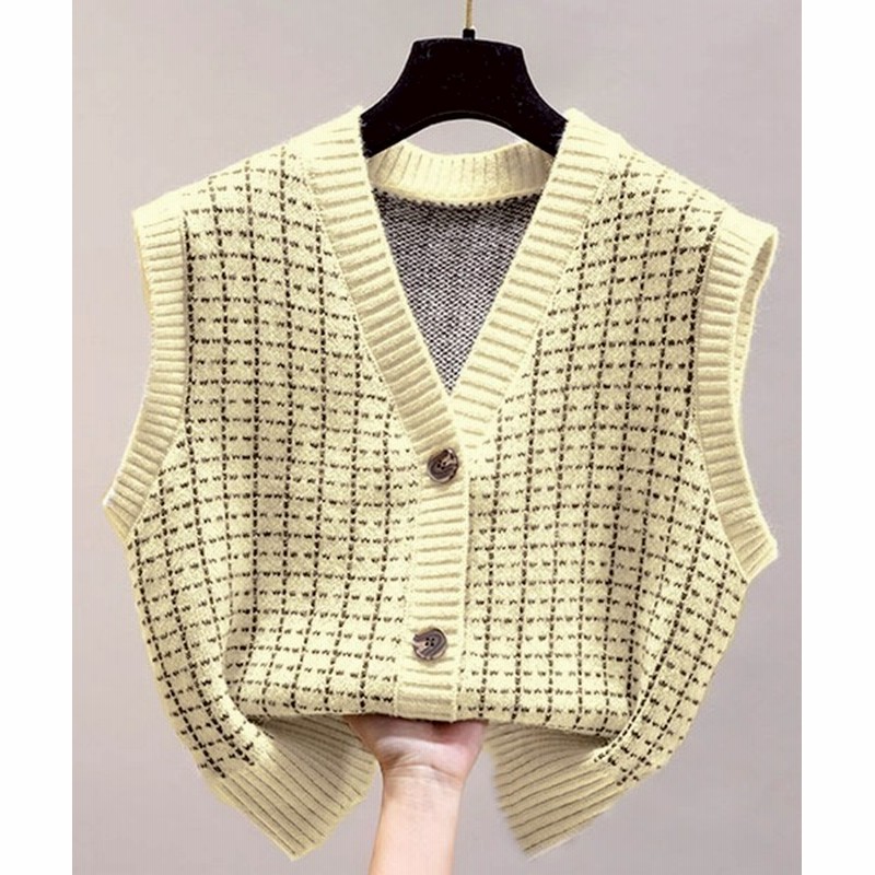 Teddyshop レディース レトロチェックニットベスト Women トップス ベスト 通販 Lineポイント最大get Lineショッピング