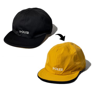 日本限定 POLER REVERSIBLE CAP 六片帽 / 雙面帽 / 黑. 褐色