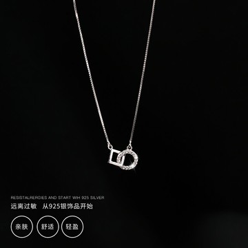 925純銀項鏈女夏年新款ins冷淡風輕奢小眾設計感鎖骨頸鏈