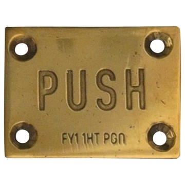 POST GEnERAL 黃銅門上推拉標識牌 PG-98236-0002 40 x 30mm  PUSH  1個