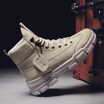 新款秋季馬丁男鞋英倫風加絨保暖韓版百搭高幫棉鞋工裝靴潮鞋