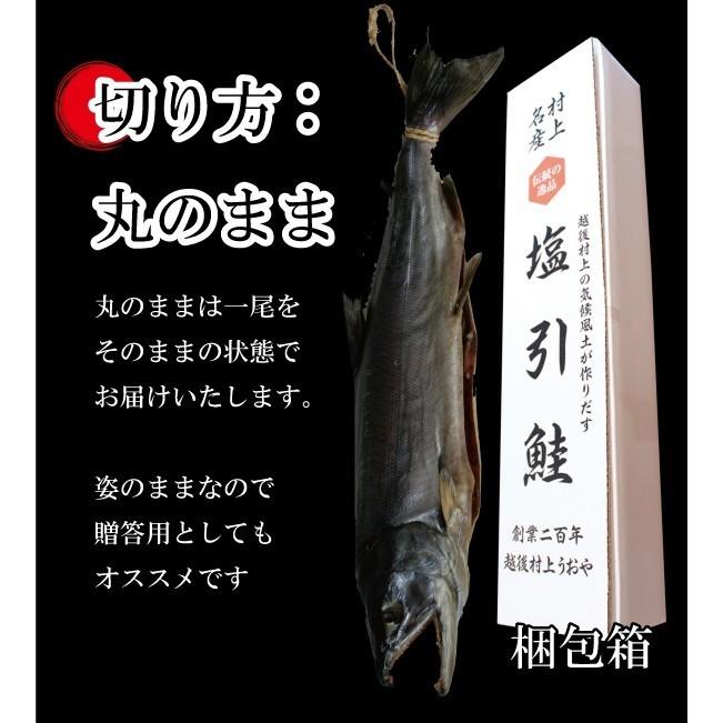 塩引き鮭 塩引鮭 一尾 生時4kg台前半 丸のままでお届け (漁獲時生目方4.0-4.3kg)　新潟 村上 鮭 シャケ 塩鮭 切り身 ギフト グルメ 贈答 お歳暮