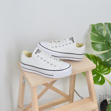 CONVERSE ALL STAR 厚底 全白 增高 帆布 白黑 女鞋 560251C