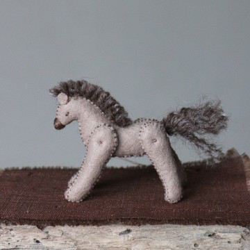 立體手縫偶擺飾 / 可可寬版迷你馬 #45